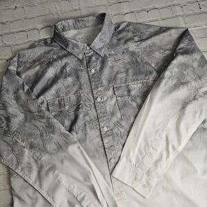 Huk Fishing Shirt Mens XL Gray Performance‎ Perforated Long Sleeve Lightweight